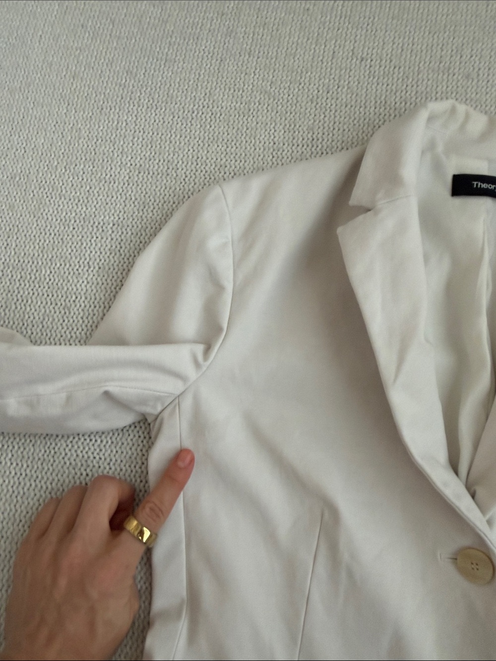 Theory Cotton Blazer Off White Size 6 - Picture 5 of 12